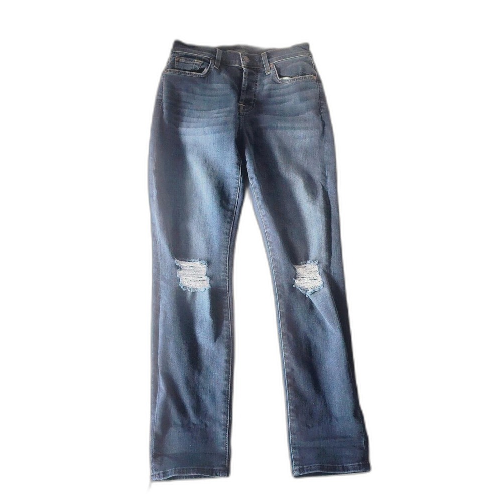 7 For All Mankind Jeans Womens 24 Josefina Slim Boyfriend Button Fly Medium Wash